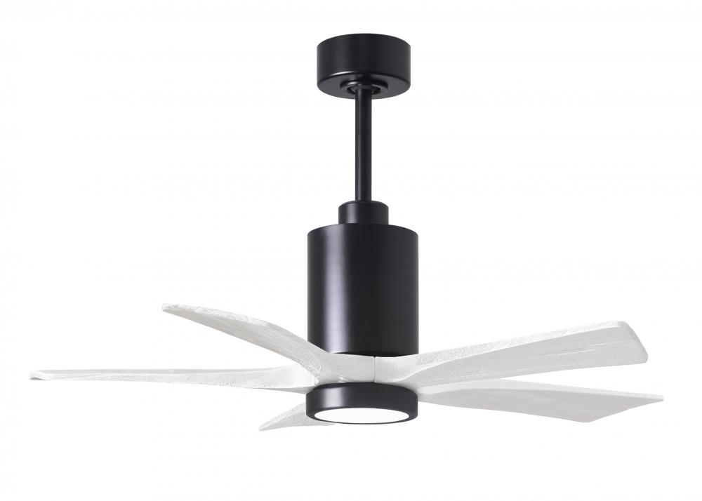 Patricia-5-42" Five Blade Ceiling Fan-5CCT Integrated LED-Matte Black Finish-Matte White Blades