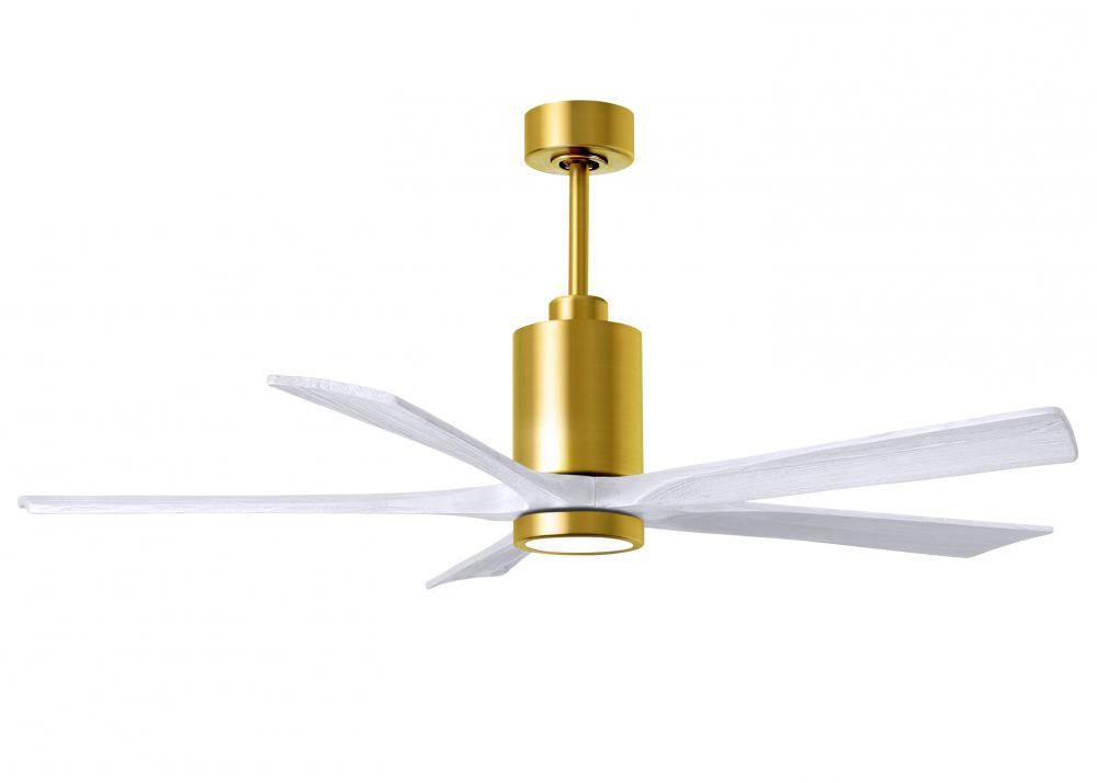 Patricia-5-60" Five Blade Ceiling Fan-5CCT Integrated LED-Brushed Brass Finish-Matte White Blade