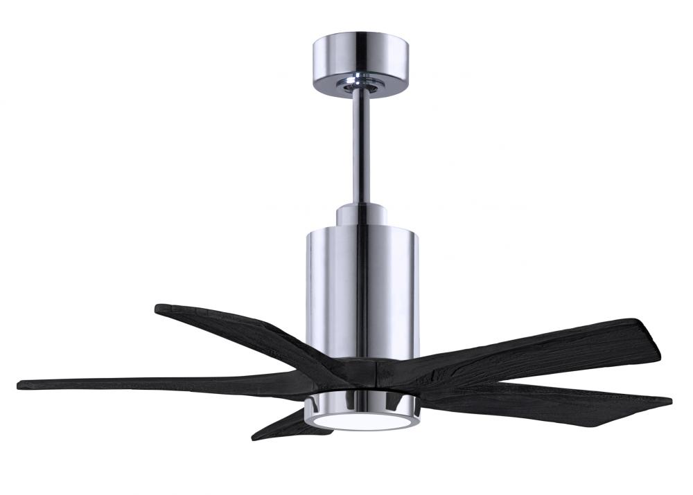 Patricia-5-42" Five Blade Ceiling Fan-5CCT Integrated LED-Polished Chrome Finish-Matte Black Bla