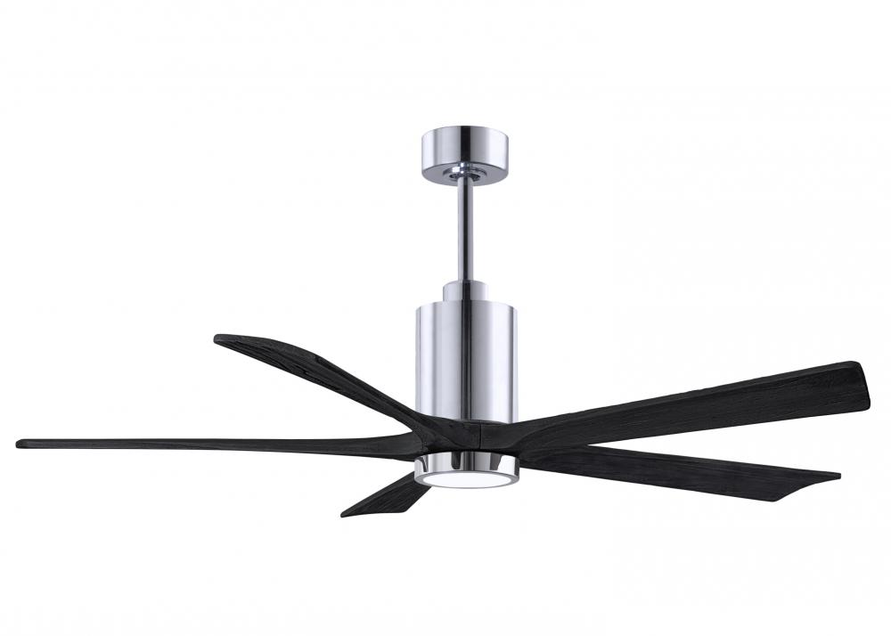 Patricia-5-60" Five Blade Ceiling Fan-5CCT Integrated LED-Polished Chrome Finish-Matte Black Bla
