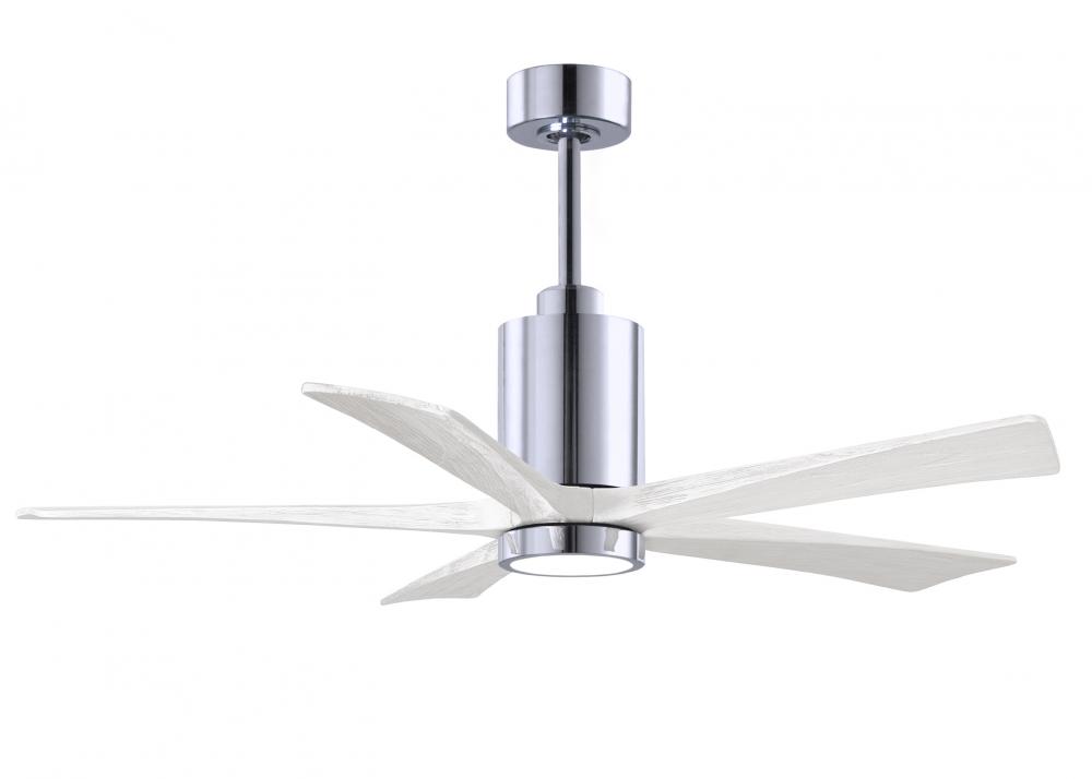 Patricia-5-52" Five Blade Ceiling Fan-5CCT Integrated LED-Polished Chrome Finish-Matte White Bla