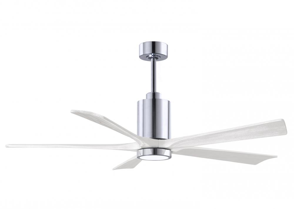 Patricia-5-60" Five Blade Ceiling Fan-5CCT Integrated LED-Polished Chrome Finish-Matte White Bla