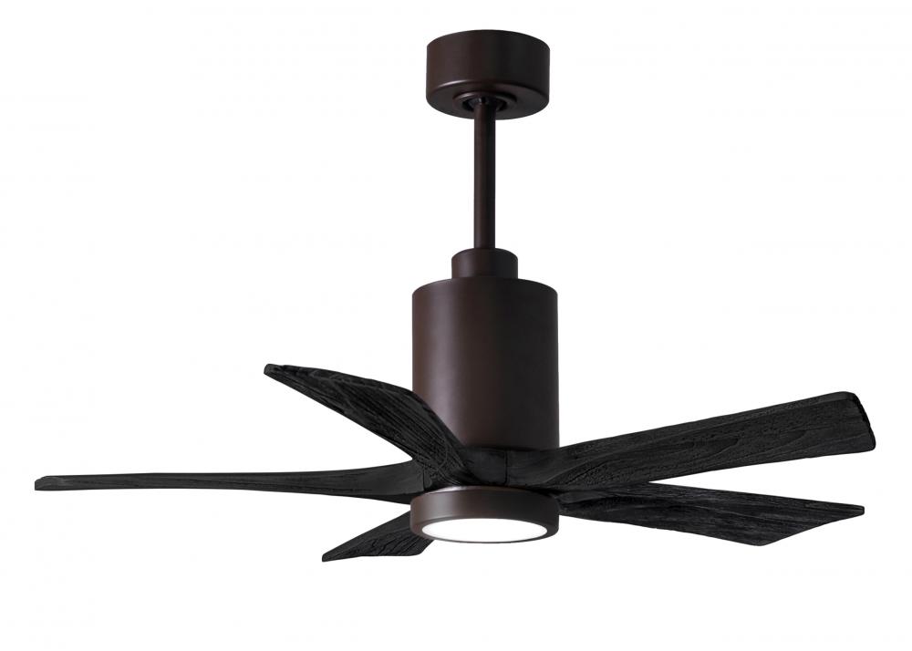 Patricia-5-42" Five Blade Ceiling Fan-5CCT Integrated LED-Textured Bronze Finish-Matte Black Bla