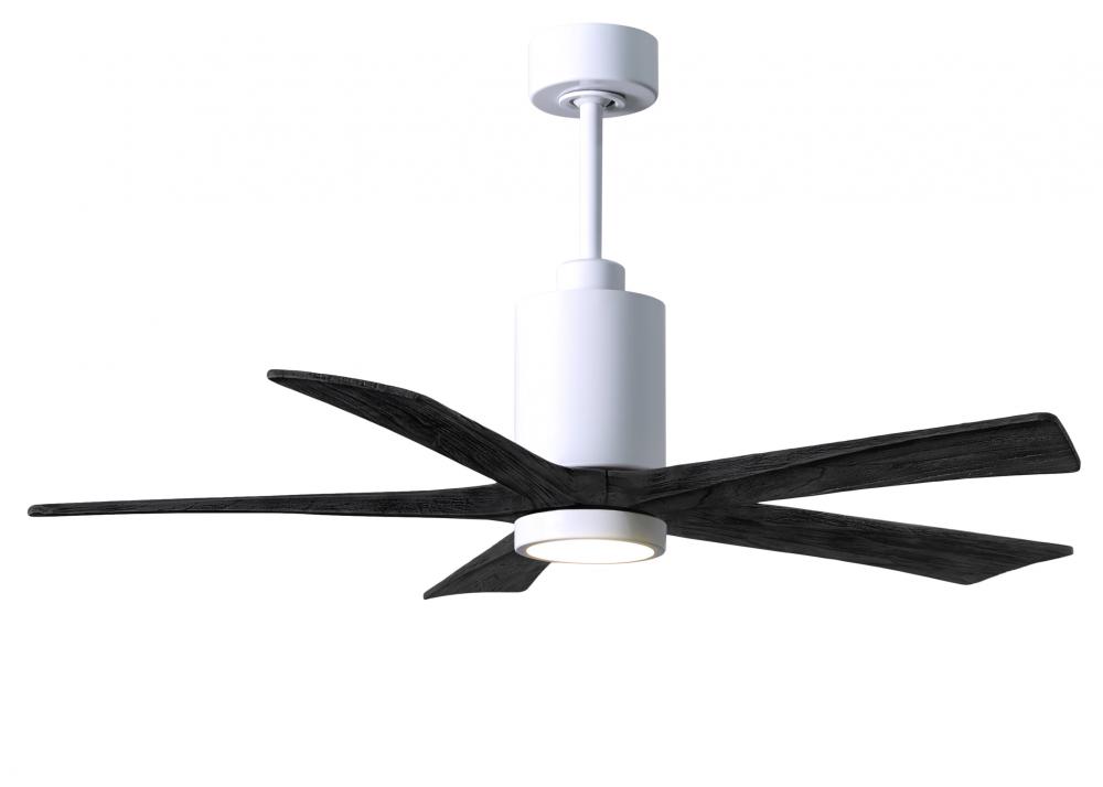 Patricia-5-52" Five Blade Ceiling Fan-5CCT Integrated LED-Gloss White Finish-Matte Black Blades