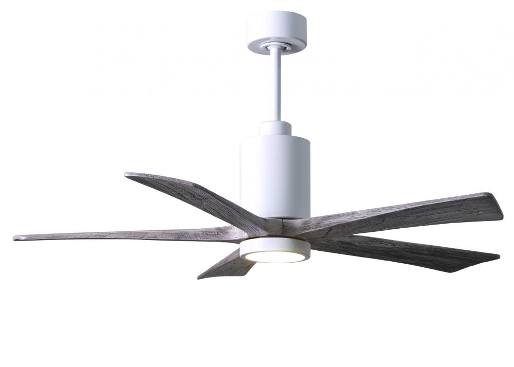 Patricia-5-52" Five Blade Ceiling Fan-5CCT Integrated LED-Gloss White Finish-Barn Wood Tone Blad