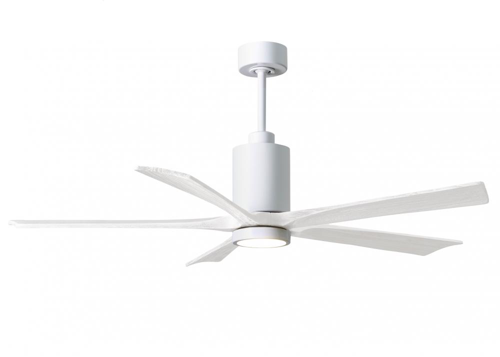 Patricia-5-60" Five Blade Ceiling Fan-5CCT Integrated LED-Gloss White Finish-Matte White Blades