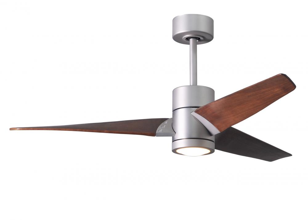 Super Janet - 52" Ceiling Fan - Integrated LED - Brushed Nickel Finish - Walnut Tone Blades