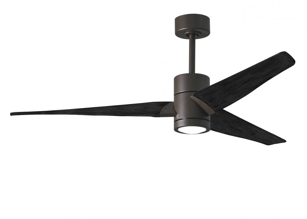 Super Janet - 60" Ceiling Fan - Integrated LED - Textured Bronze Finish - Matte Black Blades