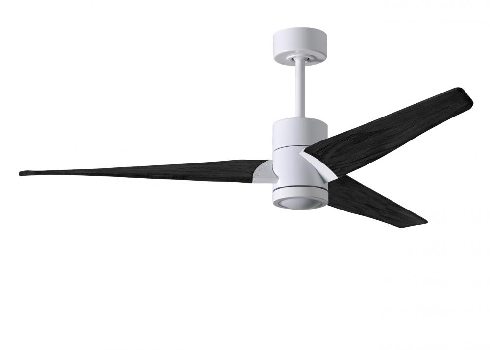 Super Janet - 60" Ceiling Fan - Integrated LED - Gloss White Finish - Matte Black Blades