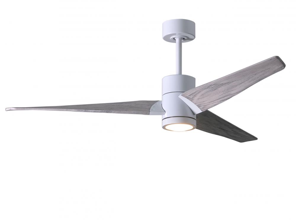 Super Janet - 52" Ceiling Fan - Integrated LED - Gloss White Finish - Barn Wood Tone Blades