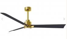 Matthews Fan Company AKLK-BRBR-BK-56 - Alessandra - 56" Three Blade Transitional Ceiling Fan - 5CCT Integrated LED - Brushed Brass Fini