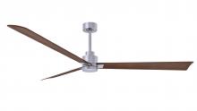 Matthews Fan Company AK-BN-WN-72 - Alessandra - 72" Three Blade Transitional Ceiling Fan - Brushed Nickel Finish - Walnut Tone Blad