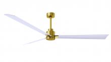 Matthews Fan Company AK-BRBR-MWH-72 - Alessandra - 72" Three Blade Transitional Ceiling Fan - Brushed Brass Finish - Matte White Blade