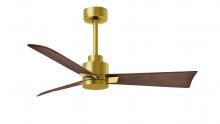 Matthews Fan Company AK-BRBR-WN-42 - Alessandra - 42" Three Blade Transitional Ceiling Fan - Brushed Brass Finish - Walnut Tone Blade