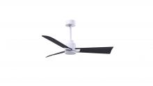 Matthews Fan Company AK-MWH-BK-42 - Alessandra - 42" Three Blade Transitional Ceiling Fan - Matte White Finish - Matte Black Blades
