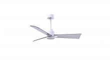 Matthews Fan Company AK-MWH-BN-42 - Alessandra - 42" Three Blade Transitional Ceiling Fan - Matte White Finish - Brushed Nickel Blad