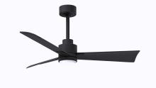 Matthews Fan Company AKLK-BK-BK-42 - Alessandra - 42" Three Blade Transitional Ceiling Fan - 5CCT Integrated LED - Matte Black Finish