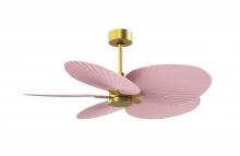 Matthews Fan Company AKTP-BRBR-PI - Alessandra Tropical - Brushed Brass - Light Pink Blades - 10" Downrod