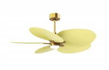 Matthews Fan Company AKTPLK-BRBR-YE - Alessandra Tropical - LK - Brushed Brass - Light Yellow Blades - 10" Downrod