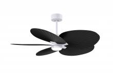 Matthews Fan Company AKTPLK-MWH-BK - Alessandra Tropical - LK - Matte White - Matte Black Blades - 10" Downrod