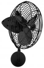 Matthews Fan Company BP-BK-MTL - Bruna Parede - Directional Wall Fan - Matte Black Finish - Metal Blades