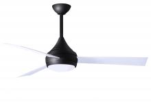 Matthews Fan Company DA-BK-WH - Donaire - Three Blade Paddle Fan - Integrated LED - Matte Black Finish - Gloss White Blades