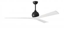 Matthews Fan Company IR3-BK-MWH-72 - Irene 3 - Black - Matte White Blades - 72" Blades - 10" Downrod