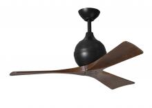 Matthews Fan Company IR3-BK-WA-42 - Irene-3 - Three Blade Paddle Fan - 42" - Matte Black Finish - Walnut Tone Blades