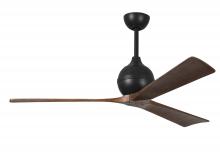Matthews Fan Company IR3-BK-WA-60 - Irene-3 - Three Blade Paddle Fan - 60" - Matte Black Finish - Walnut Tone Blades
