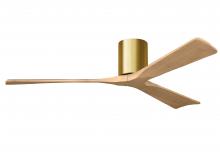 Matthews Fan Company IR3H-BRBR-LM-60 - Irene-3H - Three Blade Flush Mount Paddle Fan - 60" - Brushed Brass Finish