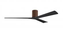 Matthews Fan Company IR3H-WN-BK-72 - Irene-3H - Three Blade Flush Mount Paddle Fan - 72" - Walnut Finish - Matte Black Blades