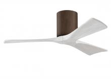 Matthews Fan Company IR3H-WN-MWH-42 - Irene-3H - Three Blade Flush Mount Paddle Fan - 42" - Walnut Finish - Matte White Blades