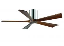Matthews Fan Company IR5H-CR-WA-52 - Irene-5H - 52" Five Blade Flush Mount Paddle Fan - Polished Chrome Finish - Walnut Tone Blades