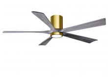 Matthews Fan Company IR5HLK-BRBR-BW-60 - Irene-5HLK - 60" Five Blade Flush Mount Paddle Fan - 5CCT Integrated LED - Brushed Brass Finish