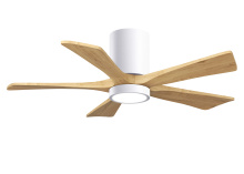Matthews Fan Company IR5HLK-WH-LM-42 - Irene-5HLK - 42" Five Blade Flush Mount Paddle Fan - 5CCT Integrated LED - Gloss White Finish