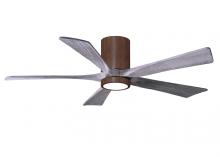 Matthews Fan Company IR5HLK-WN-BW-52 - Irene-5HLK - 52" Five Blade Flush Mount Paddle Fan - 5CCT Integrated LED - Walnut Tone Finish