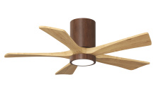 Matthews Fan Company IR5HLK-WN-LM-42 - Irene-5HLK - 42" Five Blade Flush Mount Paddle Fan - 5CCT Integrated LED - Walnut Tone Finish