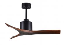 Matthews Fan Company MW-BK-WA-42 - Mollywood - 42" Ceiling Fan - Matte Black Finish - Walnut Tone Blades