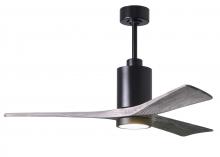 Matthews Fan Company PA3-BK-BW-52 - Patricia-3 - 52" Three Blade Ceiling Fan - 5CCT Integrated LED - Matte Black Finish