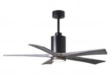 Matthews Fan Company PA5-BK-BW-52 - Patricia-5-52" Five Blade Ceiling Fan-5CCT Integrated LED-Matte Black Finish-Barn Wood Tone Blad