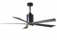 Matthews Fan Company PA5-BK-BW-60 - Patricia-5 - 60" Five Blade Ceiling Fan - 5CCT Integrated LED - Matte Black Finish
