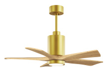 Matthews Fan Company PA5-BRBR-LM-42 - Patricia-5 - 42" Five Blade Ceiling Fan - 5CCT Integrated LED - Brushed Brass Finish