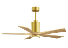 Matthews Fan Company PA5-BRBR-LM-52 - Patricia-5 - 52" Five Blade Ceiling Fan - 5CCT Integrated LED - Brushed Brass Finish