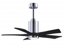 Matthews Fan Company PA5-CR-BK-42 - Patricia-5-42" Five Blade Ceiling Fan-5CCT Integrated LED-Polished Chrome Finish-Matte Black Bla