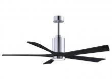 Matthews Fan Company PA5-CR-BK-60 - Patricia-5-60" Five Blade Ceiling Fan-5CCT Integrated LED-Polished Chrome Finish-Matte Black Bla