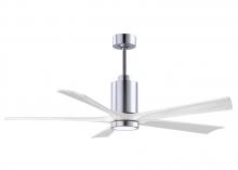 Matthews Fan Company PA5-CR-MWH-60 - Patricia-5 - 60" Five Blade Ceiling Fan - 5CCT Integrated LED - Polished Chrome Finish