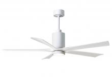 Matthews Fan Company PA5-WH-MWH-60 - Patricia-5-60" Five Blade Ceiling Fan-5CCT Integrated LED-Gloss White Finish-Matte White Blades