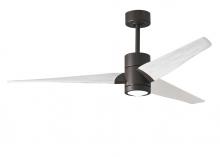Matthews Fan Company SJ-TB-MWH-60 - Super Janet - 60" Ceiling Fan - Integrated LED - Textured Bronze Finish - Matte White Blades