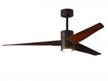 Matthews Fan Company SJ-TB-WN-60 - Super Janet - 60" Ceiling Fan - Integrated LED - Textured Bronze Finish - Walnut Tone Blades