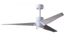 Matthews Fan Company SJ-WH-BW-52 - Super Janet - 52" Ceiling Fan - Integrated LED - Gloss White Finish - Barn Wood Tone Blades